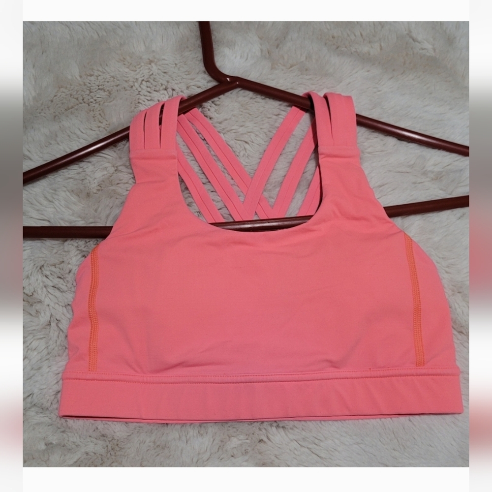 Lululemon Pink/orange Racerback Sports Bra Size 2